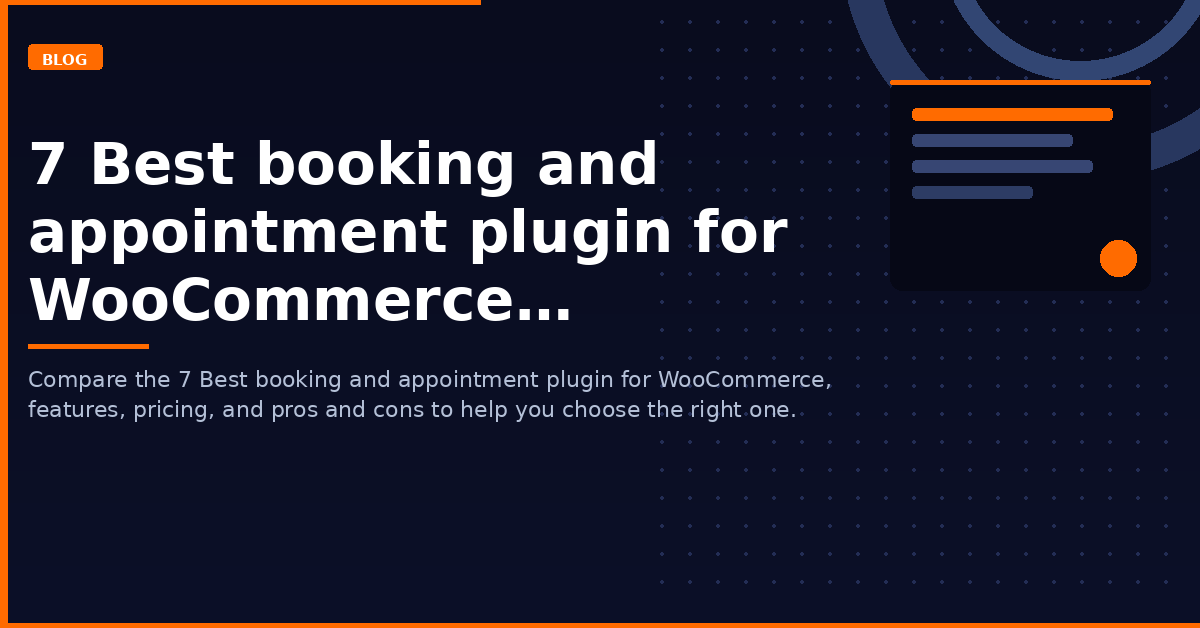 7 Best booking and appointment plugin for WooCommerce