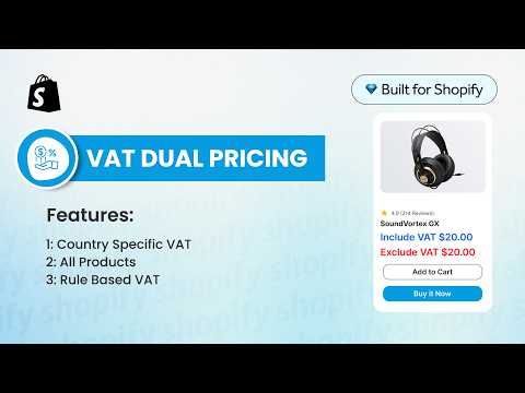 Shopify VAT Dual Pricing App – Display Prices Including & Excluding VAT on Store - Extendons Apps