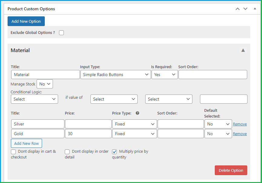 Custom Product Addons for WooCommerce