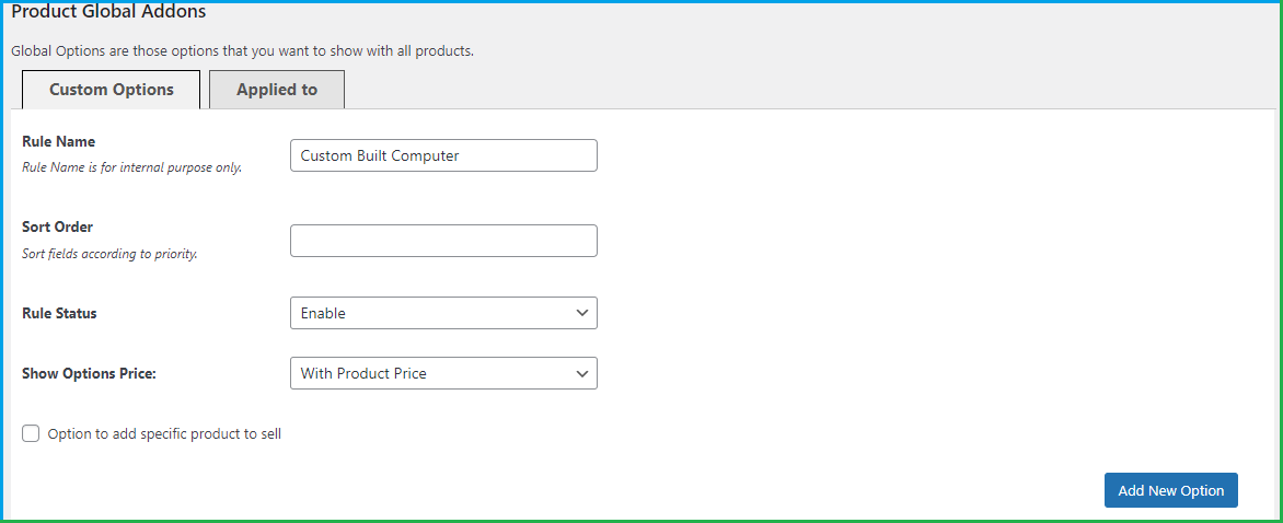 Custom Product Addons for WooCommerce