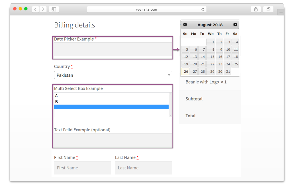 Custom Checkout Fields Manager for WooCommerce
