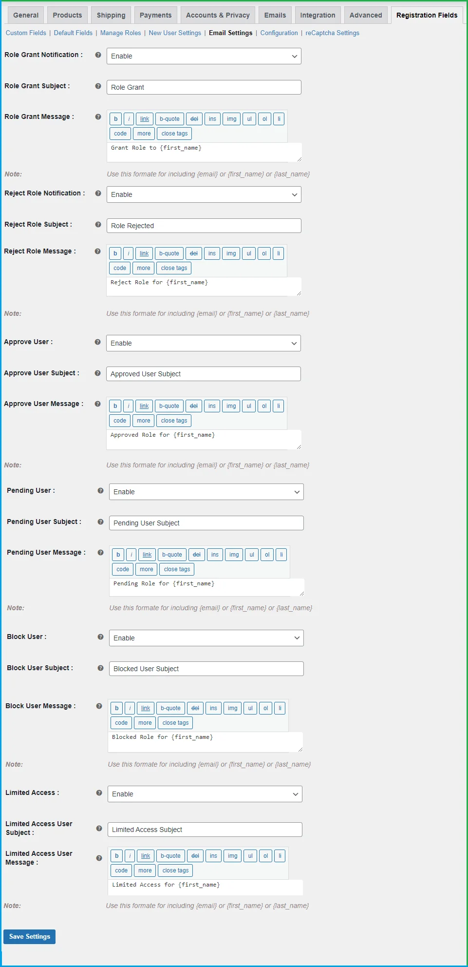 Registration Fields Plugin for WooCommerce